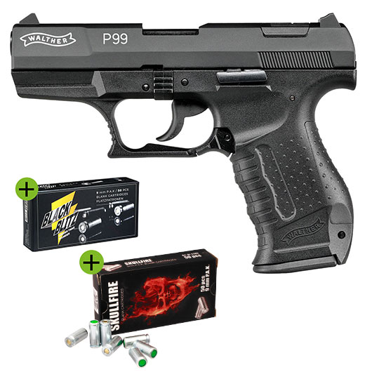 Walther P99 Schreckschuss Pistole 9mm P.A.K. schwarz inkl. 2x 50 Platzpatronen