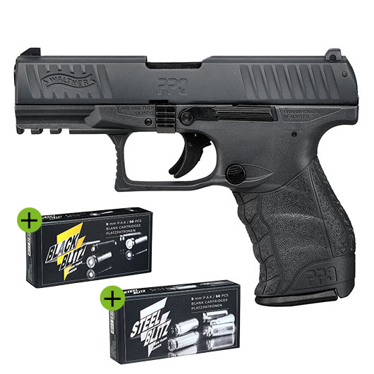 Walther PPQ M2 Schreckschuss Pistole 9mm P.A.K. schwarz inkl. 2x 50 Platzpatronen