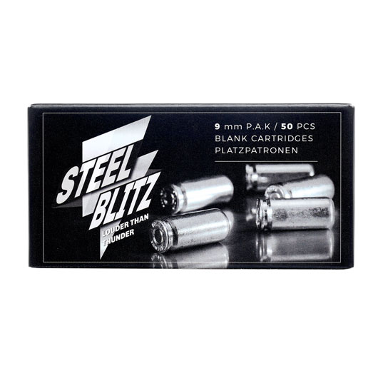 Pobjeda Steel Blitz Knallpatronen 9mm P.A.K. Messinghlse 250 Schuss Bild 4