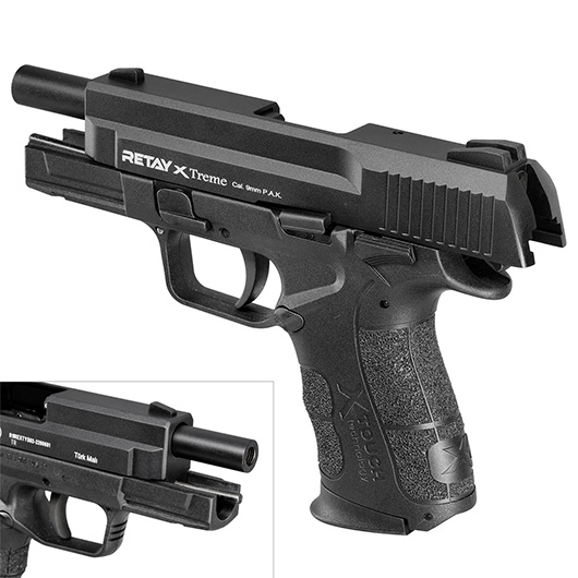 Retay X Treme Schreckschuss Pistole 9mm P.A.K. brniert inkl. 2x 50 Platzpatronen Bild 8