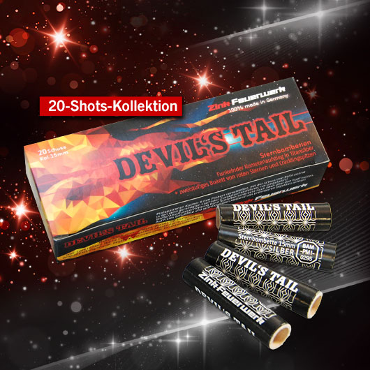 Zink Feuerwerk Devil`s Tail 20 Schuss Signaleffekte für Schreckschusswaffen