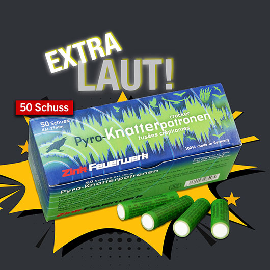 Zink Feuerwerk Pyro-Knatterpatronen 50 Schuss Signaleffekte fr Schreckschusswaffen