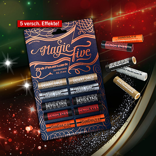 Zink Feuerwerk Magic Five 10-teilig Signaleffekte fr Schreckschusswaffen
