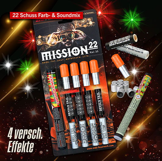 Zink Feuerwerk Mission 22-teilig Signaleffekte fr Schreckschusswaffen