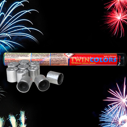 Zink Feuerwerk Twin Colors 10 Schuss Signalsterne fr Schreckschusswaffen