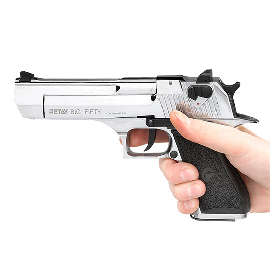 Retay Big Fifty Schreckschusspistole 9mm P.A.K. chrome-finish Bild 5