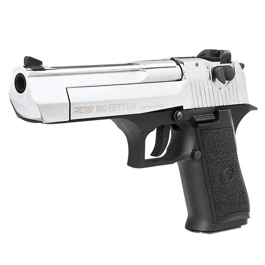 Retay Big Fifty LW Schreckschusspistole 9mm P.A.K. chrome-finish Bild 2