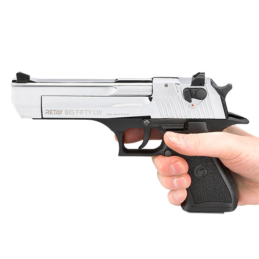 Retay Big Fifty LW Schreckschusspistole 9mm P.A.K. chrome-finish Bild 5