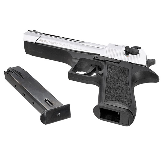 Retay Big Fifty LW Schreckschusspistole 9mm P.A.K. chrome-finish Bild 6