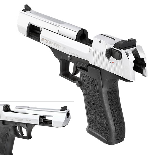 Retay Big Fifty LW Schreckschusspistole 9mm P.A.K. chrome-finish Bild 8