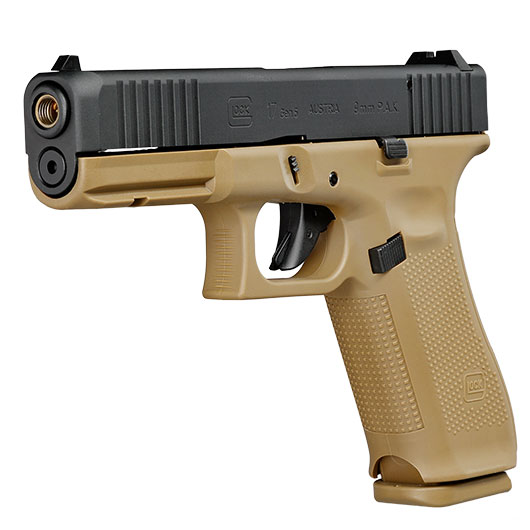 Glock 17 Gen5 Schreckschuss Pistole 9mm P.A.K. coyote French Army Edition inkl. Glock Koffer und Wechsel-Griffrcken Bild 2