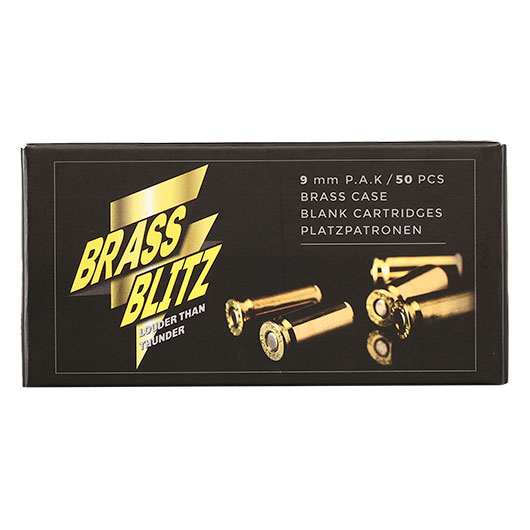 Pobjeda Brass Blitz Knallpatronen 9mm P.A.K. 50 Stck - Messinghlse Bild 6