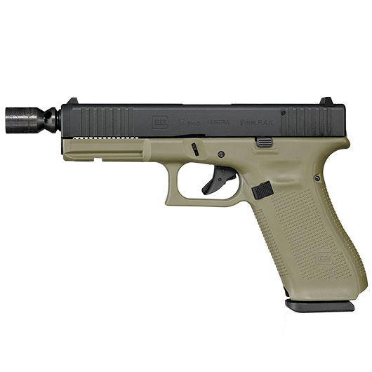 Glock 17 Gen5 Schreckschuss Pistole 9mm P.A.K. Battlefield Green inkl. Waffenkoffer Bild 10