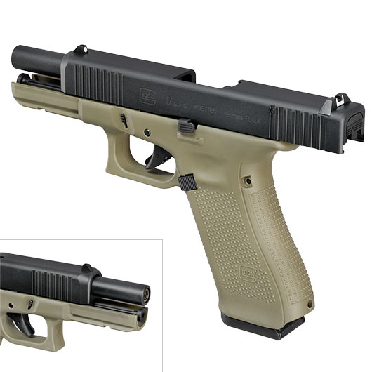 Glock 17 Gen5 Schreckschuss Pistole 9mm P.A.K. Battlefield Green inkl. Waffenkoffer Bild 8