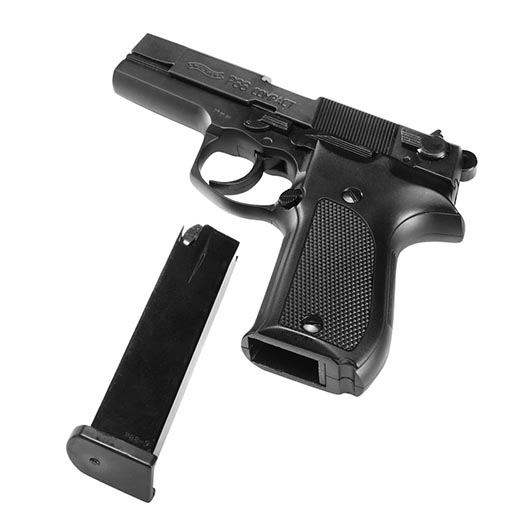 Walther P88 Schreckschuss Pistole Kal. 9mm P.A.K. brniert inkl. 50x Pobjeda Black Blitz, Multi-Shooter schwarz Bild 3