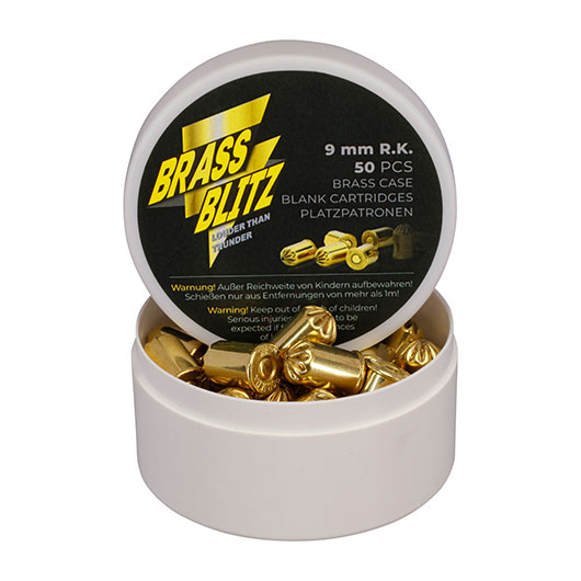 Pobjeda Brass Blitz Knallpatronen Kal. 9 mm R.K. 50 Stck - Messinghlse