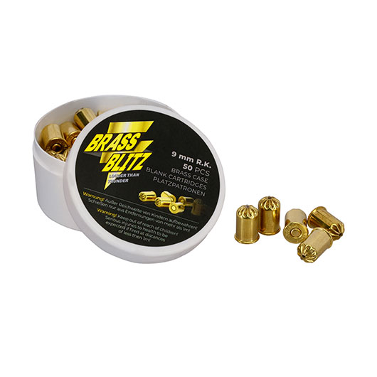 Pobjeda Brass Blitz Knallpatronen Kal. 9 mm R.K. 50 Stck - Messinghlse Bild 8