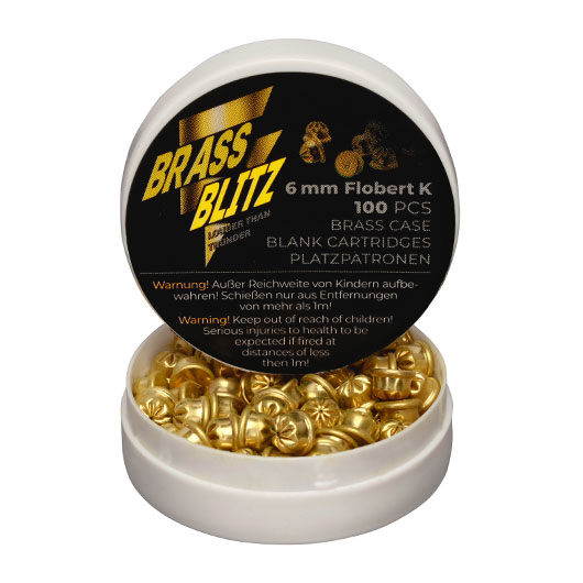 Pobjeda Brass Blitz Knallpatronen Kal. 6 mm Flobert 100 Stck - Messinghlse