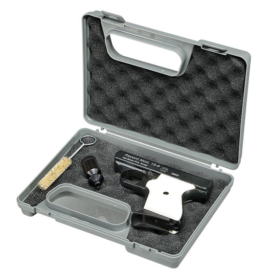 Record Mod. 15-9 Snowflake Schreckschuss Pistole 9mm P.A.K. brniert weie Griffschalen inkl. Waffenkoffer Bild 4