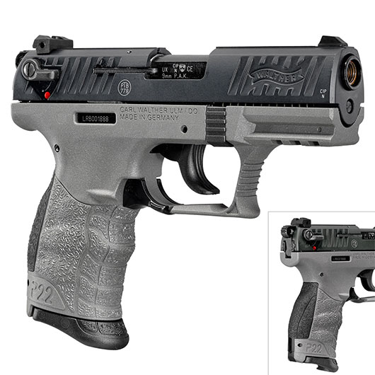 SONDERATION - Walther P22Q Schreckschuss Pistole 9mm P.A.K. Cerakote Meteor Gray inkl. 100 Schuss Platzpatronen Bild 9