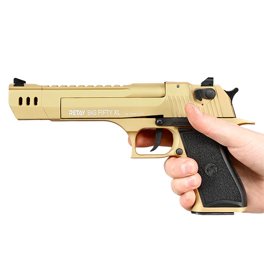 Retay Big Fifty XL Schreckschusspistole 9mm P.A.K. gold Bild 5