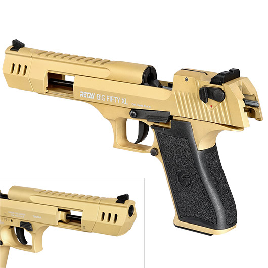 Retay Big Fifty XL Schreckschusspistole 9mm P.A.K. gold Bild 8
