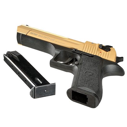 Retay Big Fifty LW Schreckschusspistole 9mm P.A.K. gold Bild 6