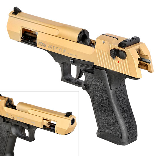 Retay Big Fifty LW Schreckschusspistole 9mm P.A.K. gold Bild 8
