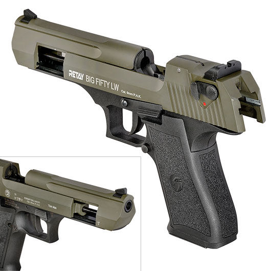Retay Big Fifty LW Schreckschusspistole 9mm P.A.K. oliv Bild 8