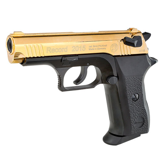 Record 2015 Schreckschuss Pistole Kal. 9mm P.A.K Sonderedition bicolor gold/brniert Bild 2