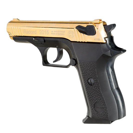 Record 2015 Schreckschuss Pistole Kal. 9mm P.A.K Sonderedition bicolor gold/brniert Bild 7