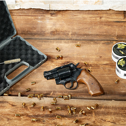 Record Chief 2 Zoll Schreckschuss Revolver Kal. 9 mm R.K. schwarz mit braunen Griffschalen Bild 1