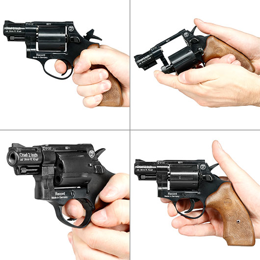 Record Chief 2 Zoll Schreckschuss Revolver Kal. 9 mm R.K. schwarz mit braunen Griffschalen Bild 10