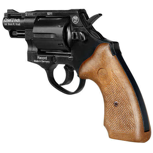 Record Chief 2 Zoll Schreckschuss Revolver Kal. 9 mm R.K. schwarz mit braunen Griffschalen Bild 5
