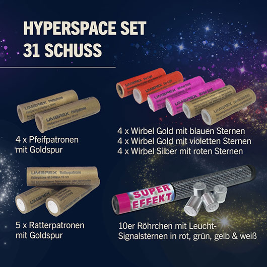 Umarex Signaleffekte Hyperspace Set - 31 teiliges Feuerwerksset mit 6 neuen unterschiedlichen Effekten Bild 1