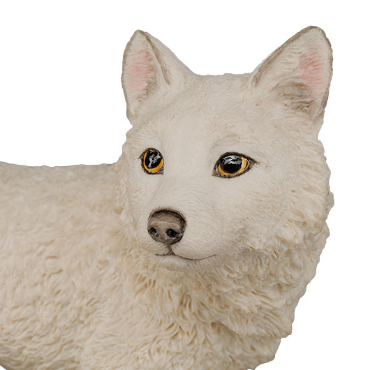 Dekofigur weier Wolf Welpe stehend 11 x 12 cm Bild 1