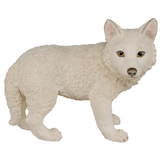 Dekofigur weier Wolf Welpe stehend 11 x 12 cm Bild 2