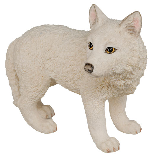 Dekofigur weier Wolf Welpe stehend 11 x 12 cm Bild 3