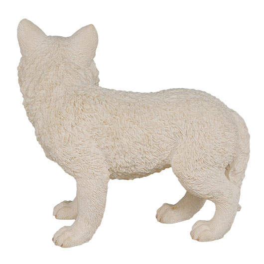 Dekofigur weier Wolf Welpe stehend 11 x 12 cm Bild 4