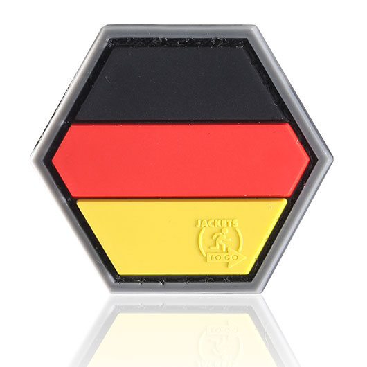 JTG 3D Rubber Patch Deutschland Flagge, fullcolor, Hexagon Klettfläche