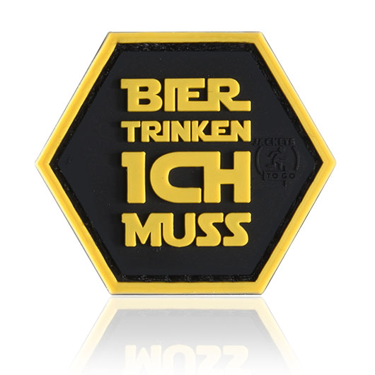 JTG 3D Rubber Patch Bier trinken ich muss Klettfl�che