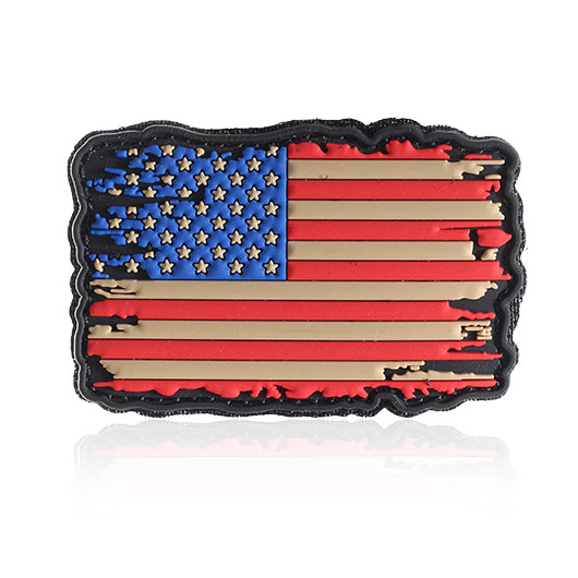 101 INC 3D Rubber Patch mit Klettflche USA Flagge vintage fullcolor