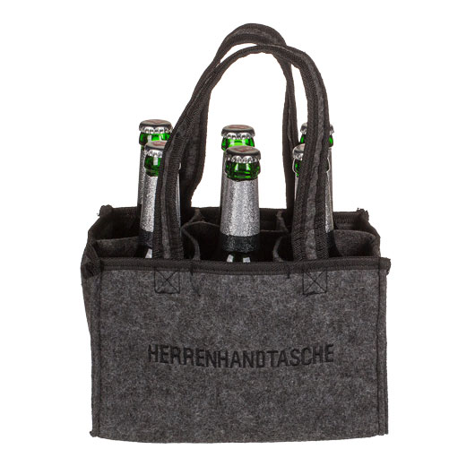 Flaschentasche-Herrenhandtasche mit 6 Fchern grau Bild 1