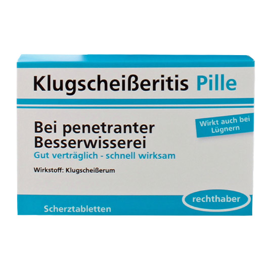 Scherzartikel Schokolinsen Klugscheißeritis Pille