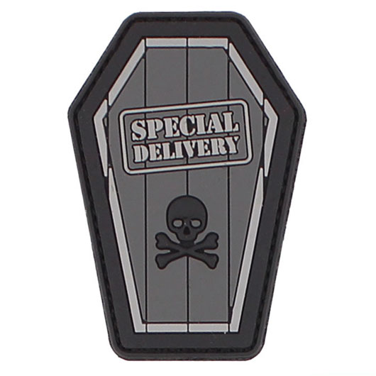 3D Rubber Patch mit Klettflche Special Delivery schwarz/grau