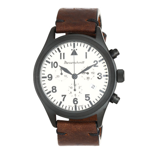 Messerschmitt Chronograph ME-5030-44B mit Vintage Lederband