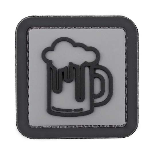 3D Rubber Patch Bierkrug grau