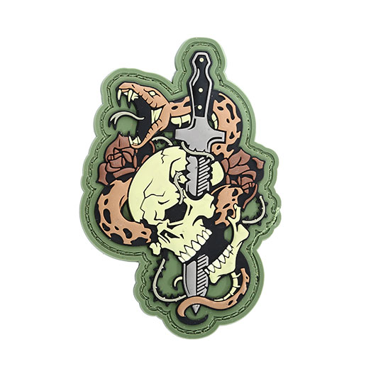 Mil-Spec Monkey 3D Rubber Patch mit Klettflche Skull Snake 1 multicam