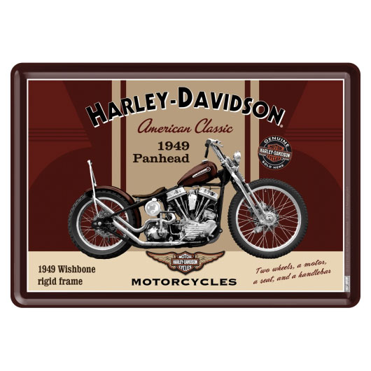 Blechpostkarte Harley Davidson Panhead