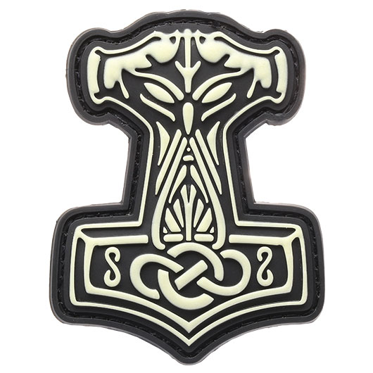 JTG 3D Rubber Patch mit Klettflche Thors Hammer nachleuchtend
